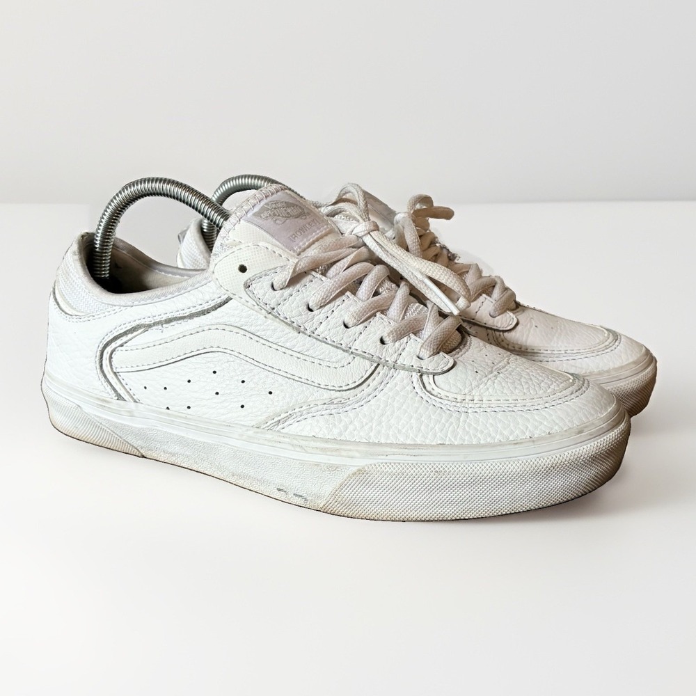 Vans Skate Rowley Leather Lace Up Skateboarding Sneakers White Mens 8 Womens 9.5